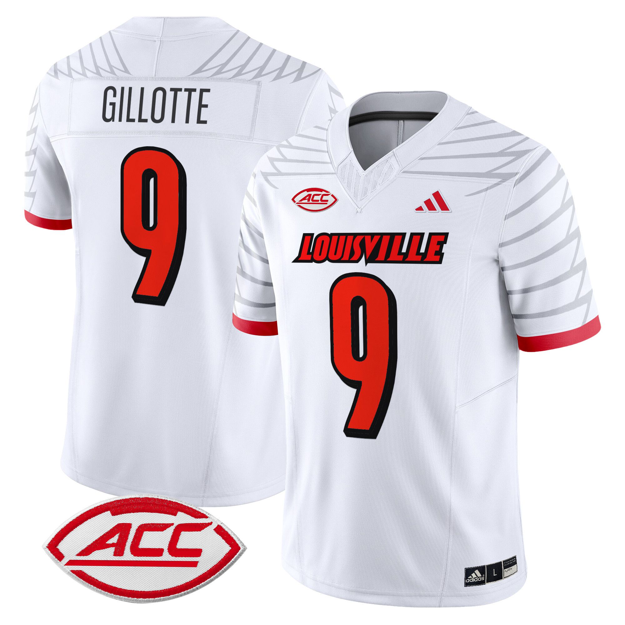 Men Louisville Cardinals #9 Gillotte White 2024 Vapor Limited NCAA Jersey